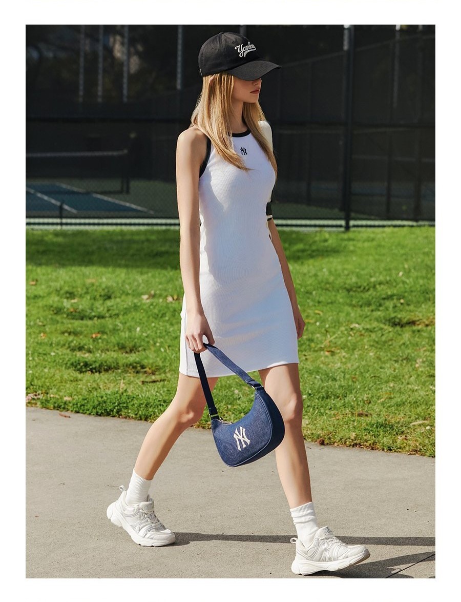 ÁO ĐẦM THUN MLB NY DRESS LONG TOP NEW YORK YANKEES WHITE 3FOPB0643-50WHS 14