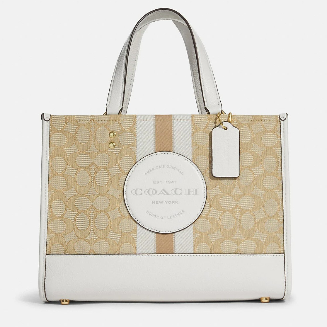 TÚI TOTE DEMPSEY CARRYALL IN SIGNATURE JACQUARD WITH STRIPE AND COACH PATCH 8