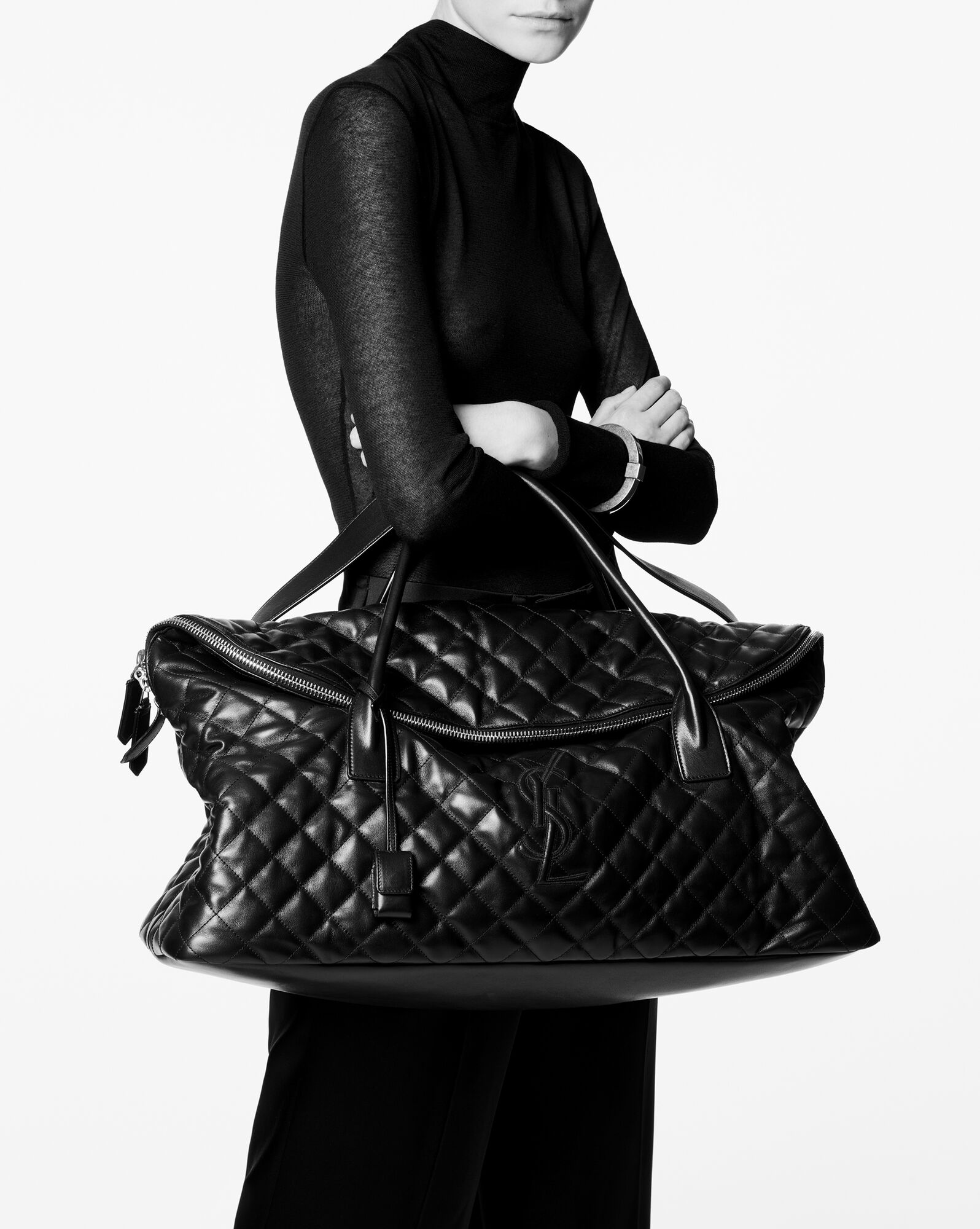 TÚI DU LỊCH YSL ES GIANT TRAVEL BAG IN QUILTED LEATHER 8