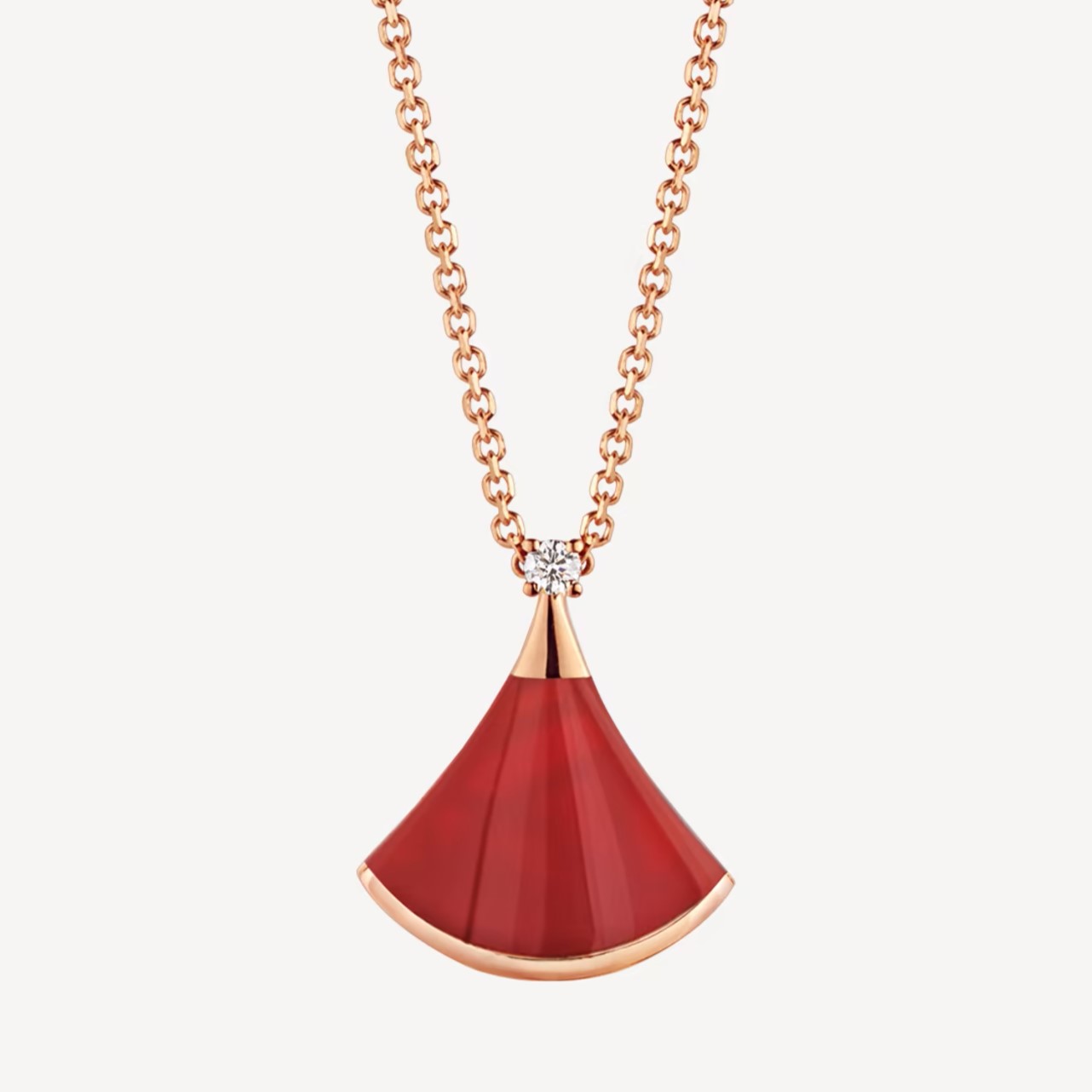 DÂY CHUYỀN NỮ HÌNH QUẠT BVLGARI DIVAS DREAM NECKLACE 350583 MÀU ĐỎ 1