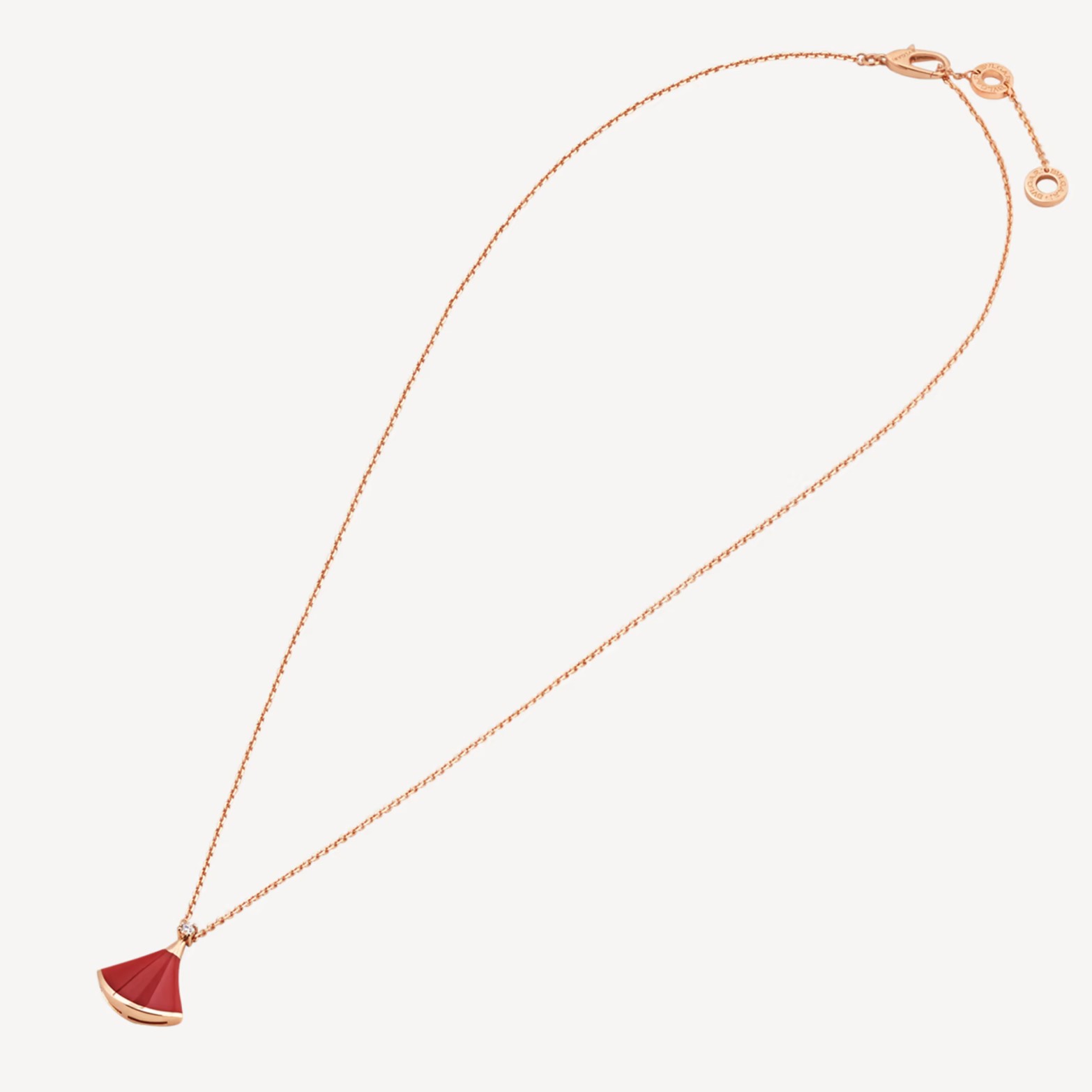 DÂY CHUYỀN NỮ HÌNH QUẠT BVLGARI DIVAS DREAM NECKLACE 350583 MÀU ĐỎ 2