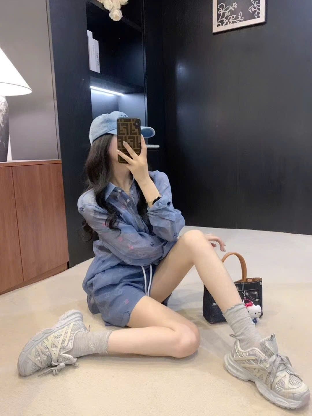 Combo bộ quần ngắn áo sơ mi nữ Chanel 2