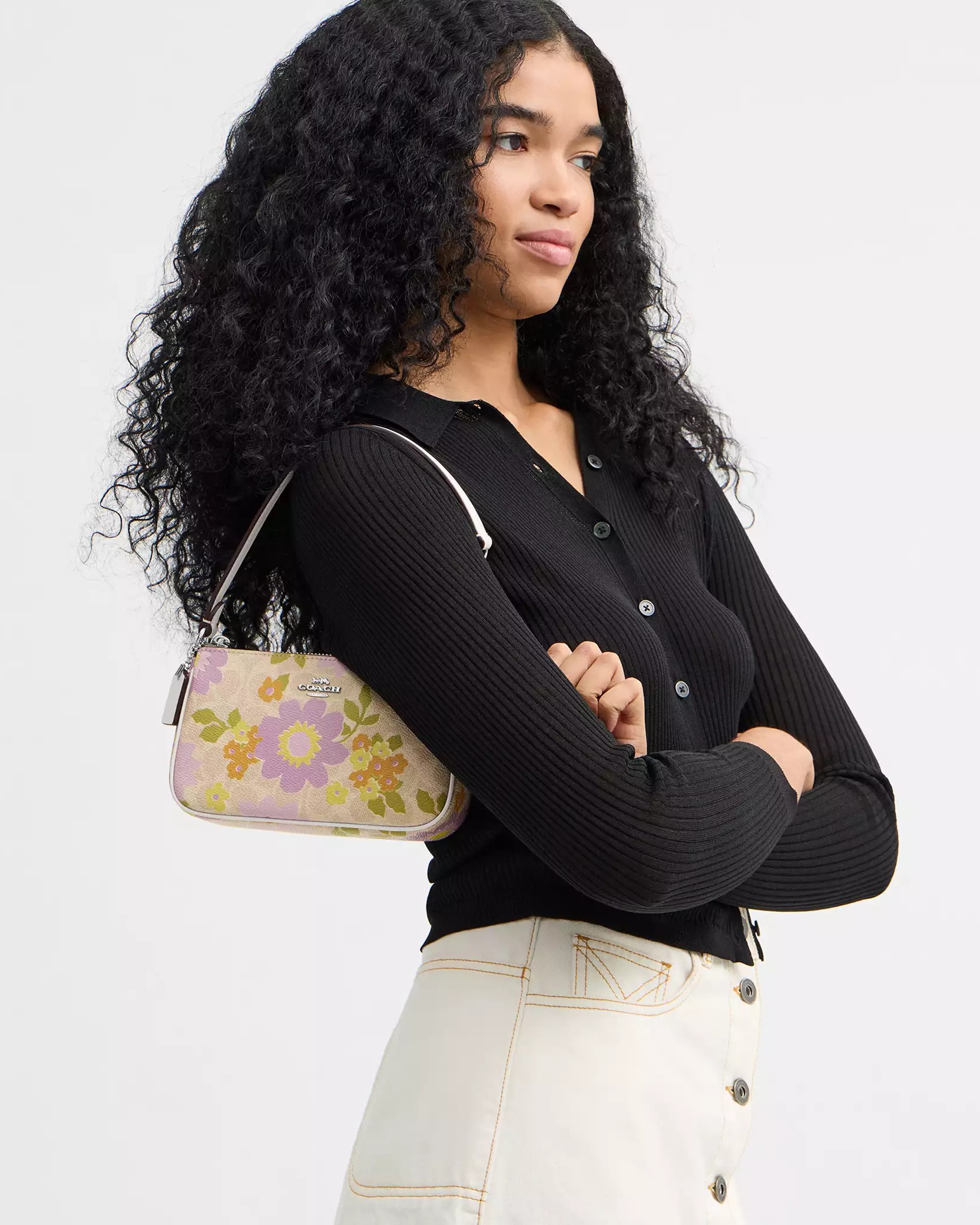 Túi kẹp nách Coach Nolita 19 In Signature Canvas With Floral Print CBM73 5