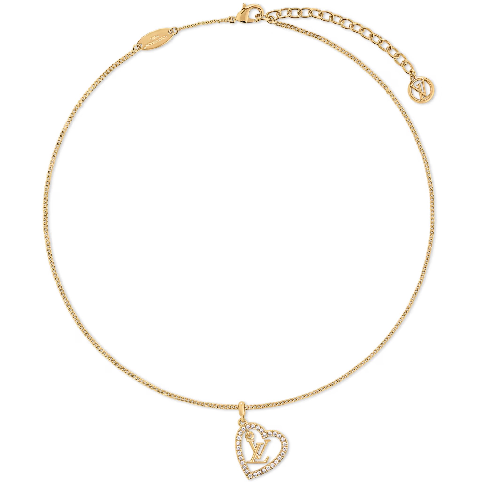 Dây chuyền My LV Louis Vuitton Heart Necklace LV Initials and Heart Emblems 4