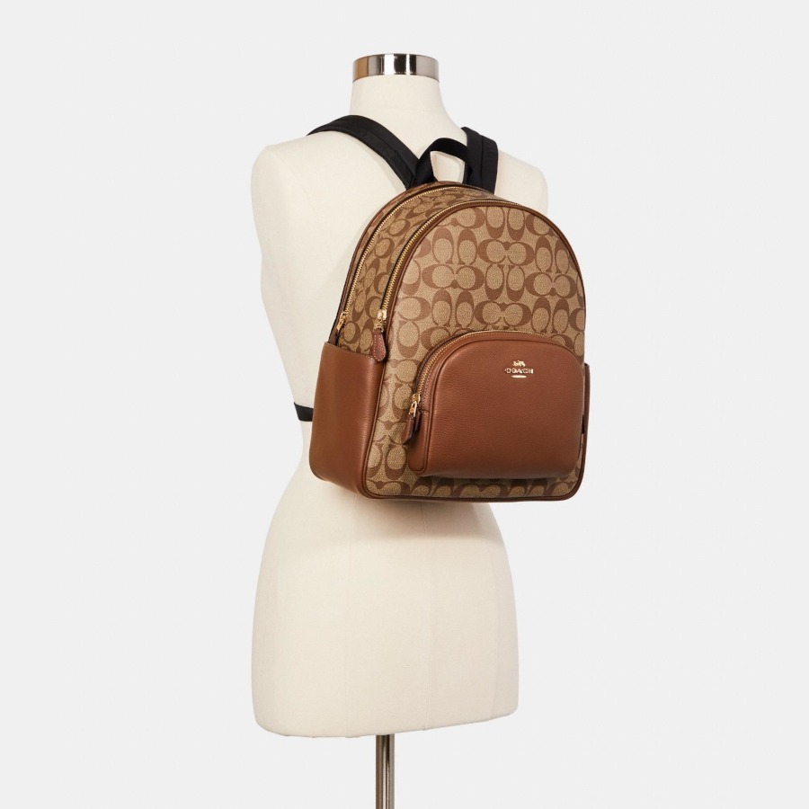 BALO NỮ COACH COURT BACKPACK IN SIGNATURE CANVAS 18