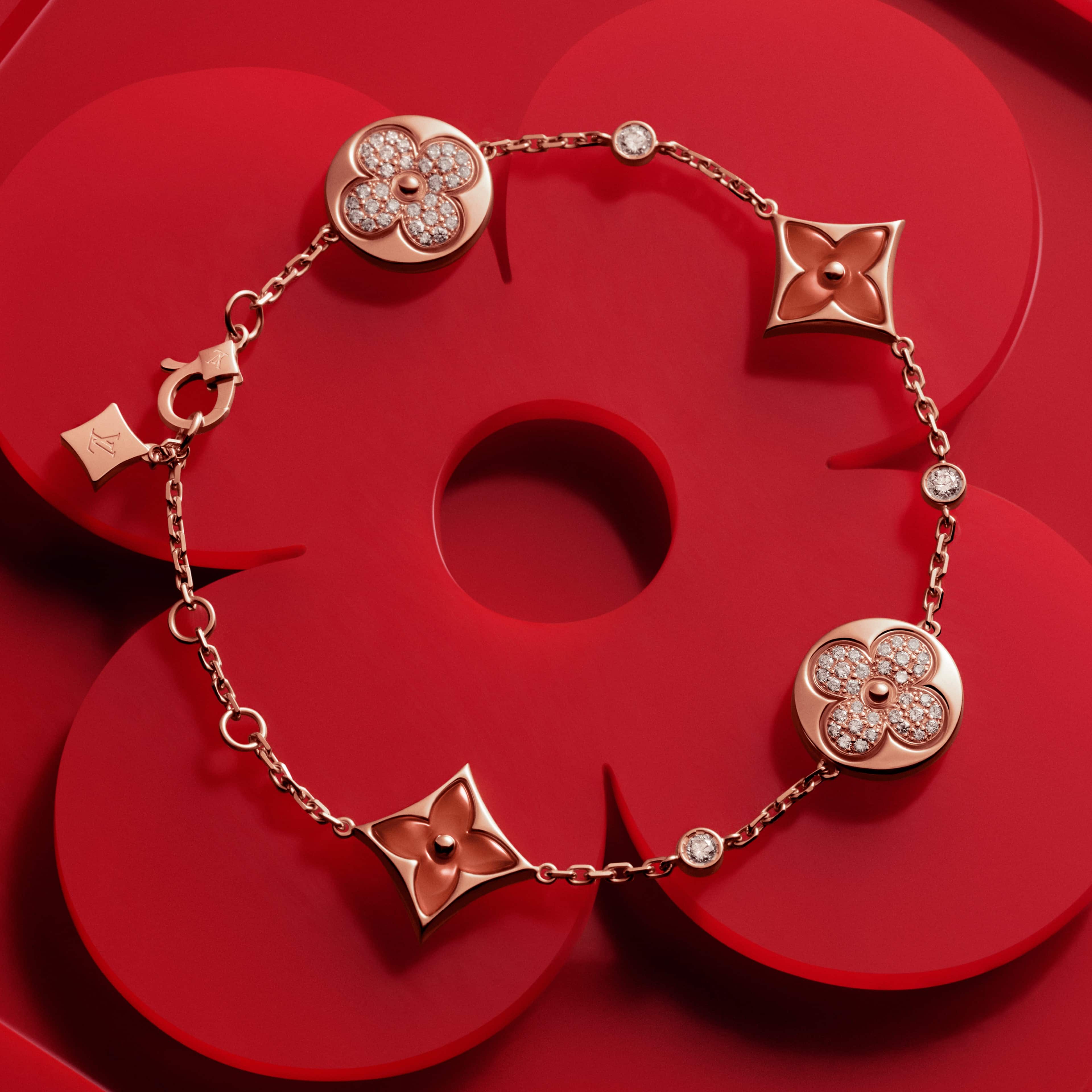 Lắc tay Louis Vuitton Color Blossom BB Multi-Pattern Bracelet Cornelian and Diamonds 1
