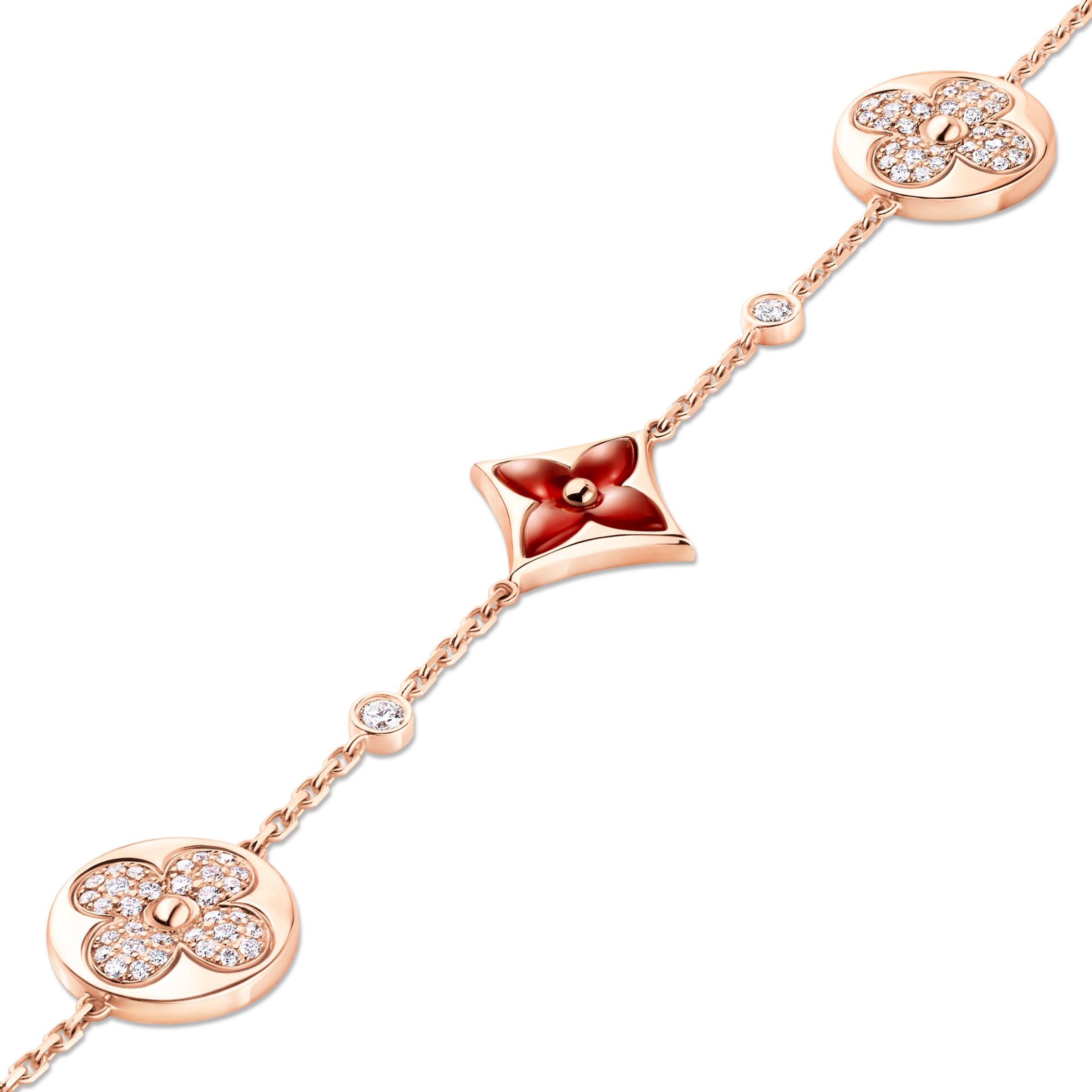 Lắc tay Louis Vuitton Color Blossom BB Multi-Pattern Bracelet Cornelian and Diamonds 3
