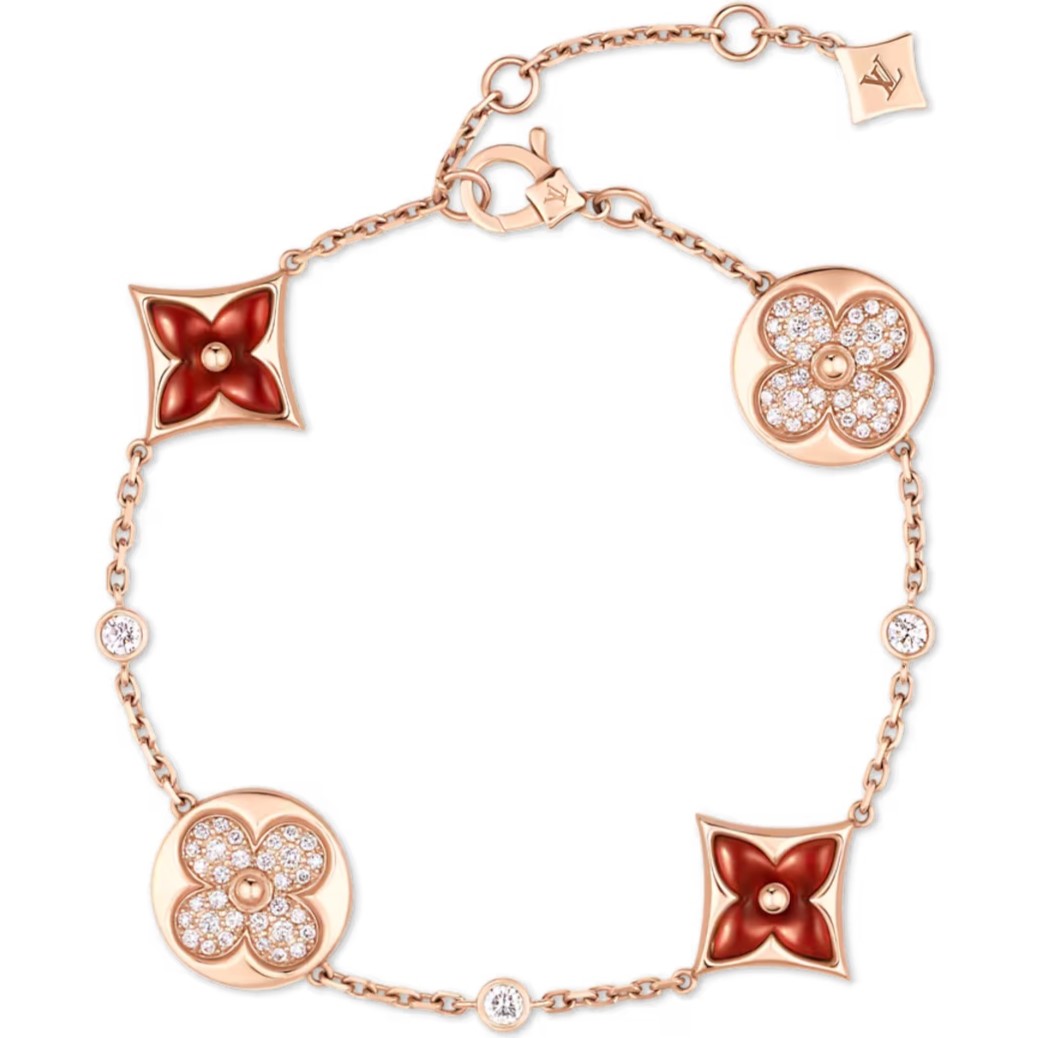 Lắc tay Louis Vuitton Color Blossom BB Multi-Pattern Bracelet Cornelian and Diamonds 4