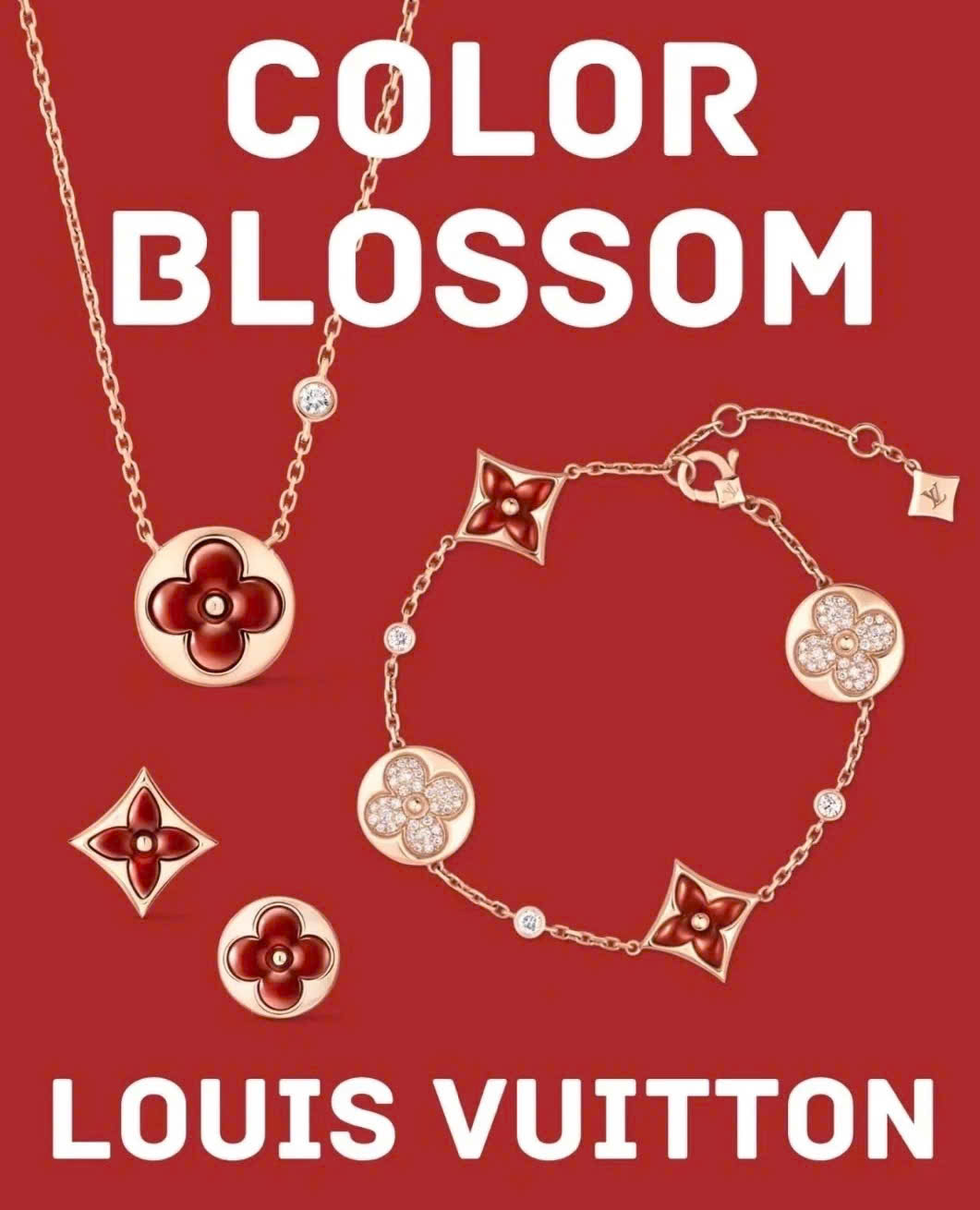 Lắc tay Louis Vuitton Color Blossom BB Multi-Pattern Bracelet Cornelian and Diamonds 7