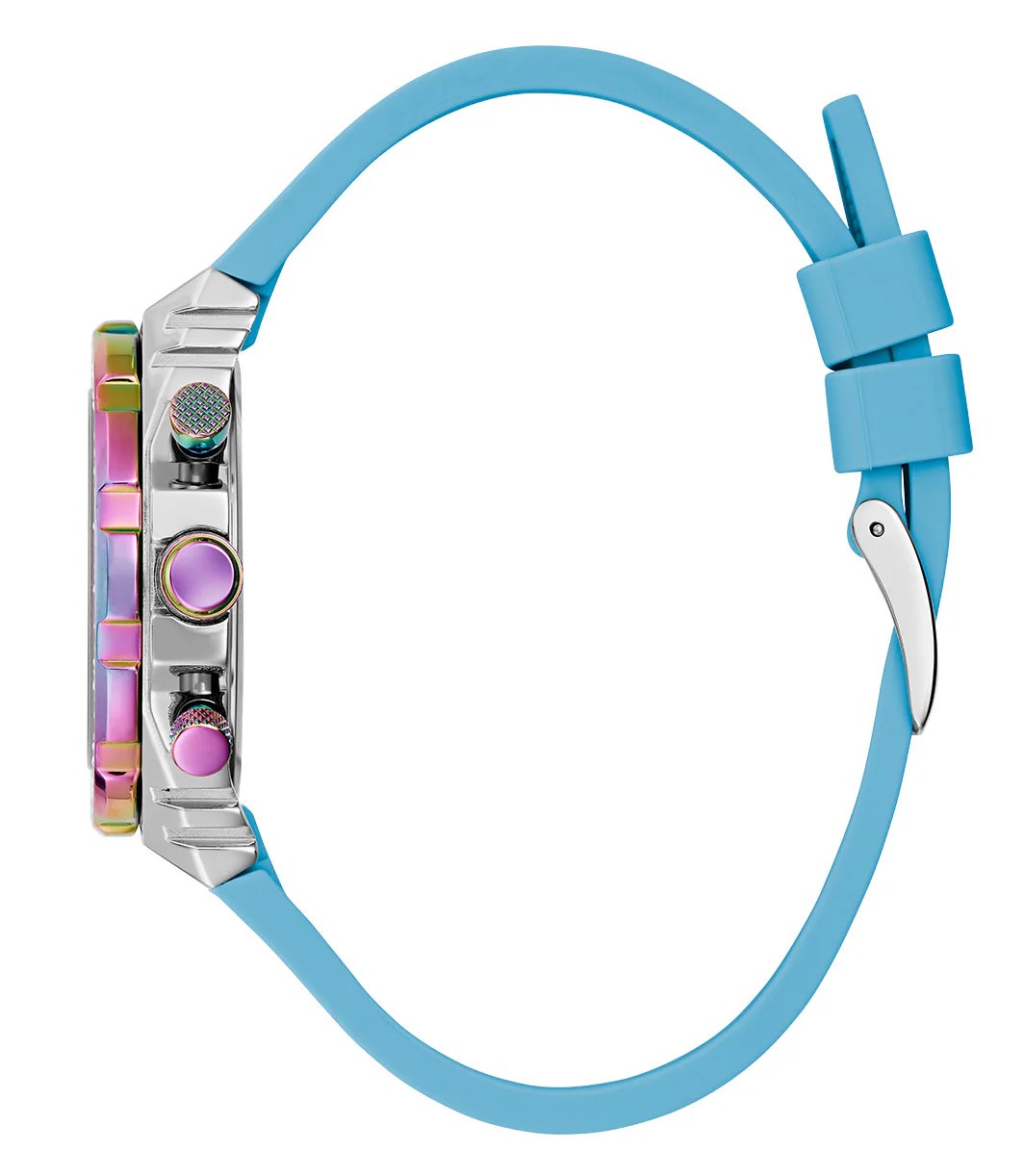 Đồng hồ đeo tay nữ Guess Pink Turquoise Fusion Silicone Watch GW0553L5 4