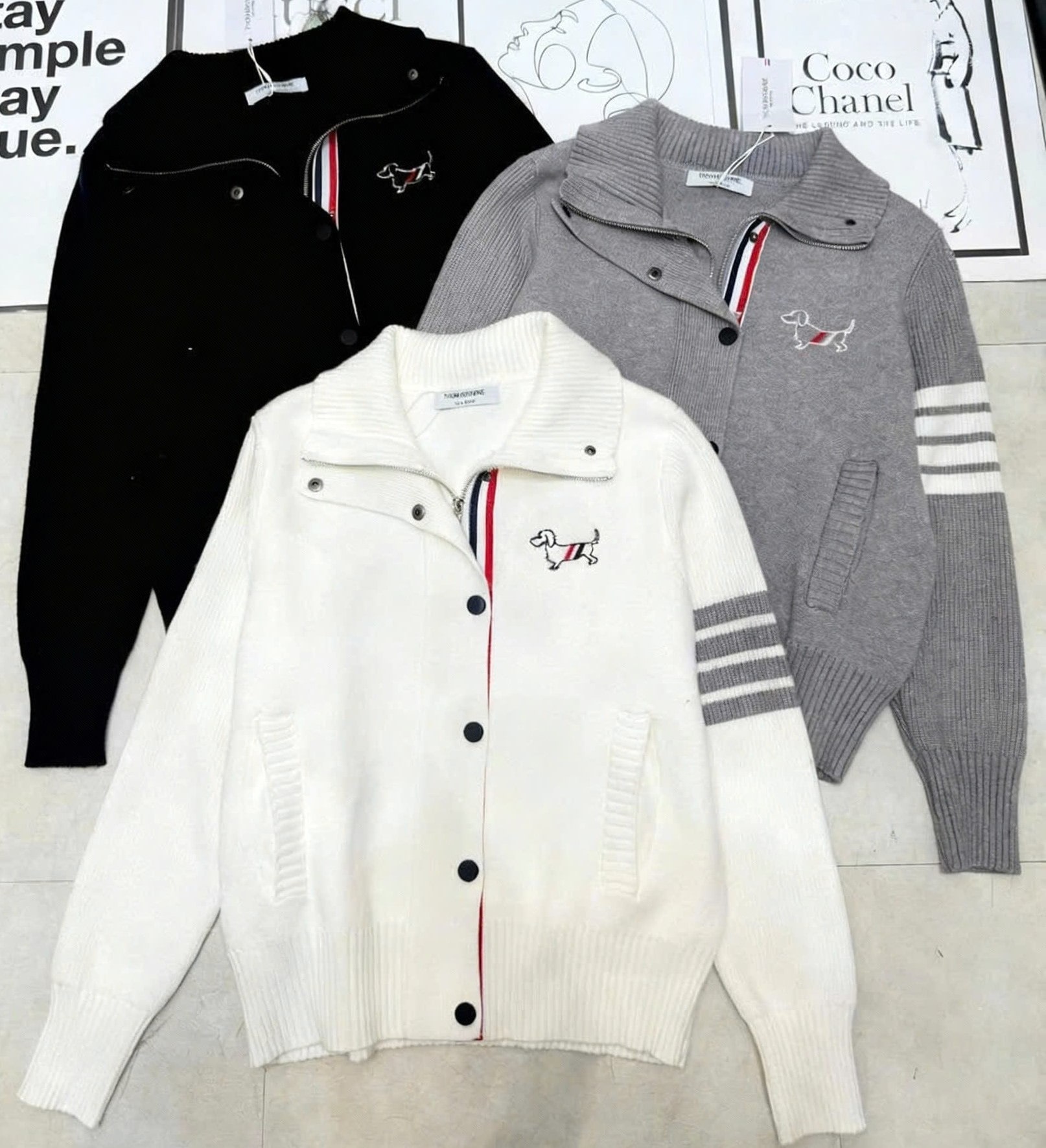 Combo áo len váy xếp ly Thom Browne 1