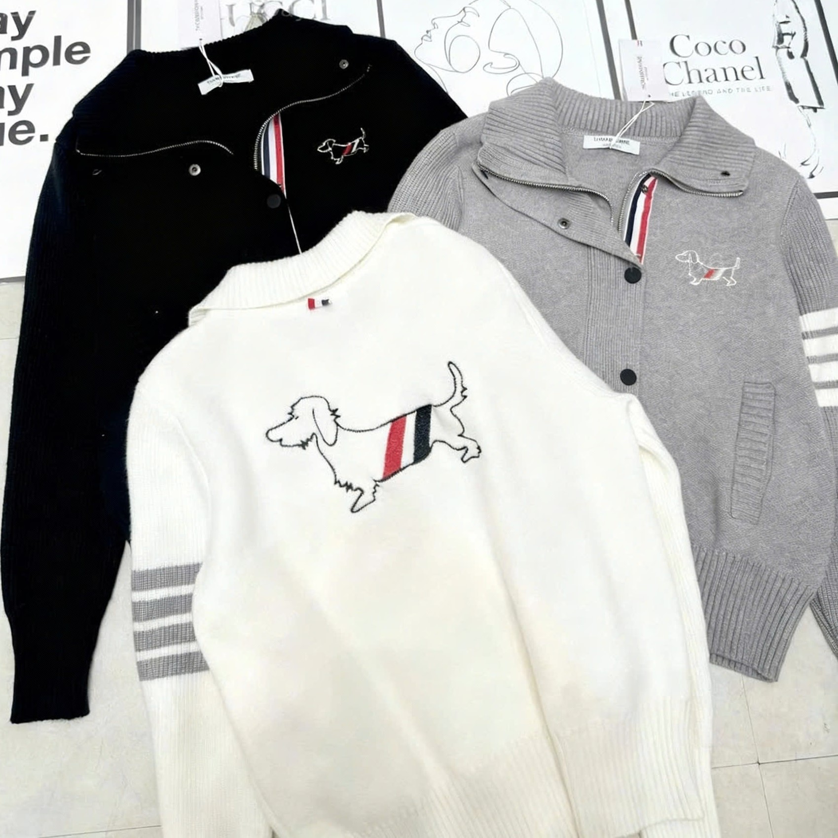 Combo áo len váy xếp ly Thom Browne 5