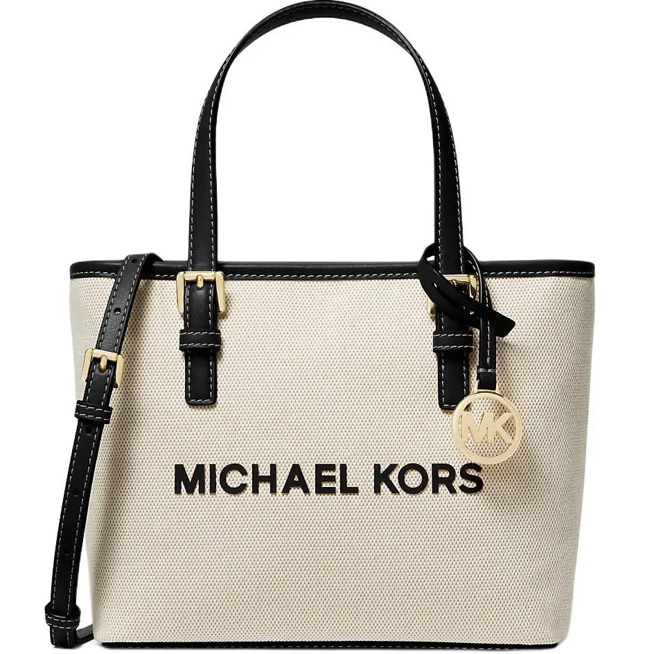 Túi đeo chéo Michael Kors Mini tout-bag Jet Set Travel from the canvas Black 2