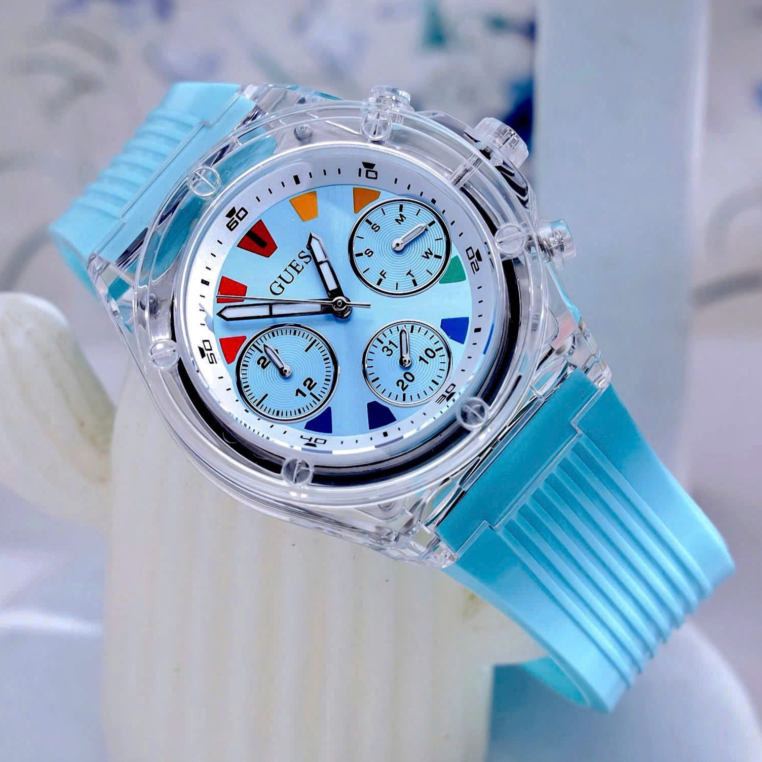Đồng Hồ đeo tay Nữ Guess Eco-Friendly Multifunction Women Watch GW0438L8 5