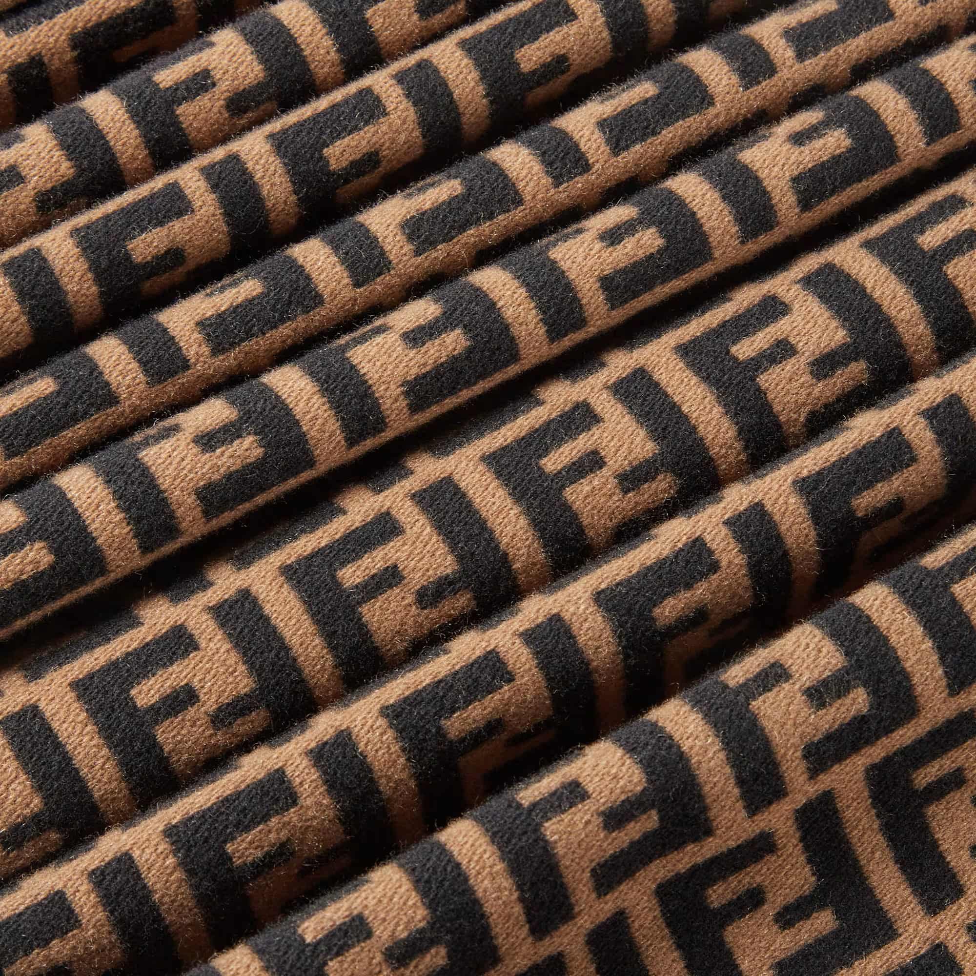 Khăn choàng Fendi FF Scarf Brown Wool and Cashmere Scarf 1