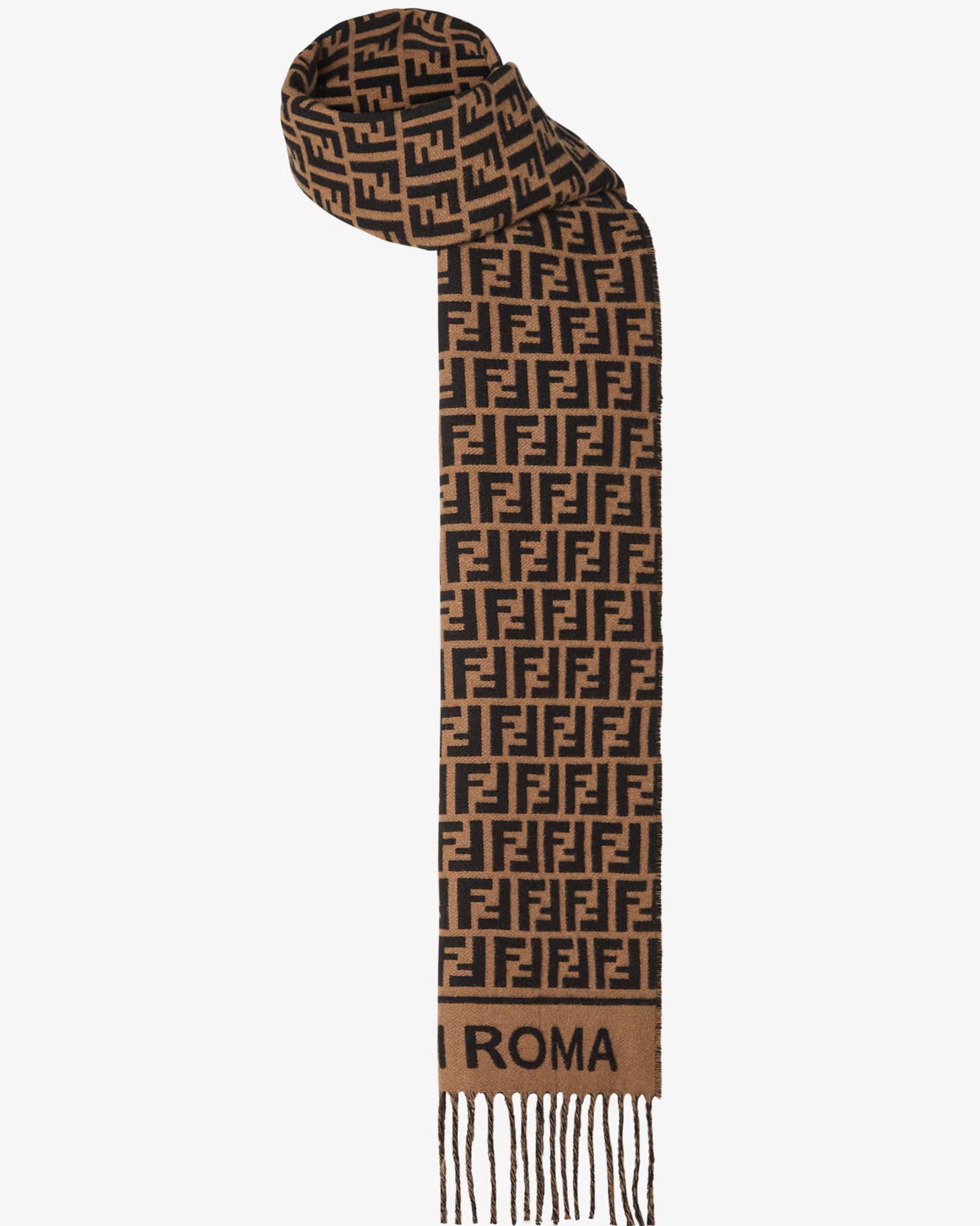 Khăn choàng Fendi FF Scarf Brown Wool and Cashmere Scarf 8