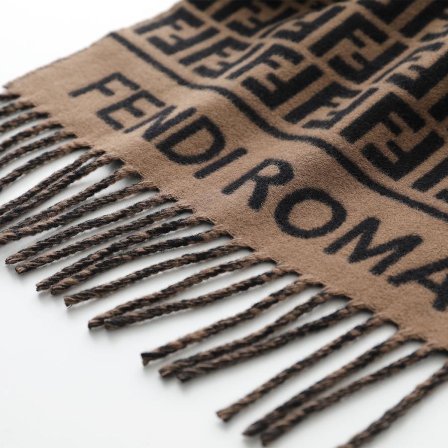 Khăn choàng Fendi FF Scarf Brown Wool and Cashmere Scarf 10