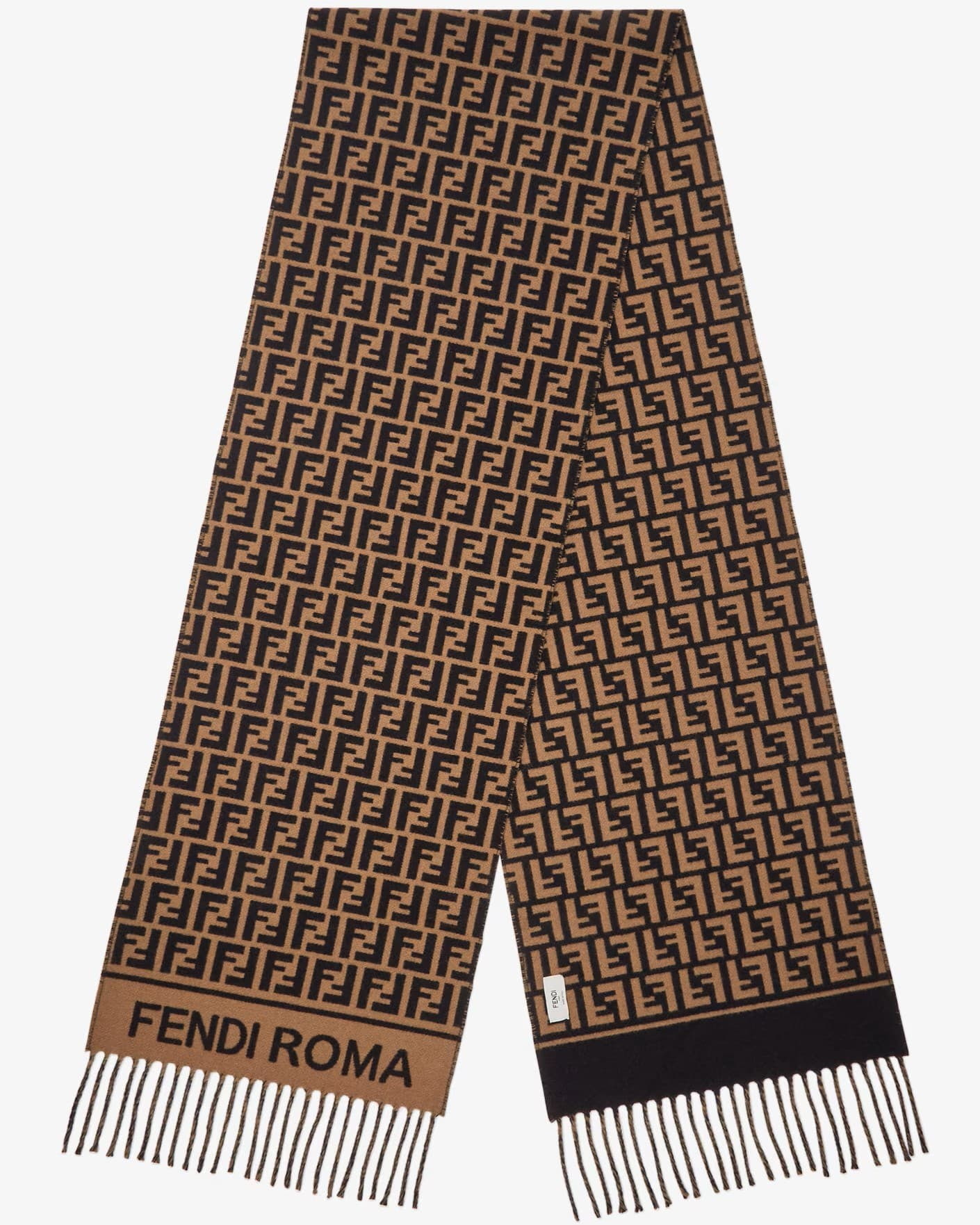 Khăn choàng Fendi FF Scarf Brown Wool and Cashmere Scarf 7