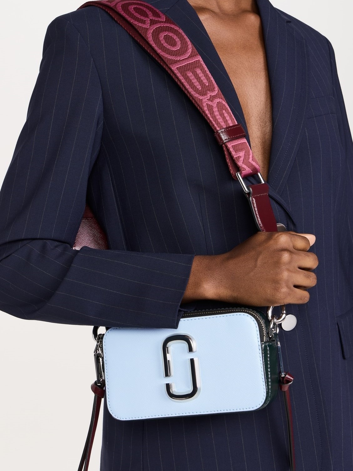 Túi đeo chéo nữ Marc Jacobs màu xanh The Snapshot Crossbody Bag Cloud Blue Multi 2S3HCR500H03 6