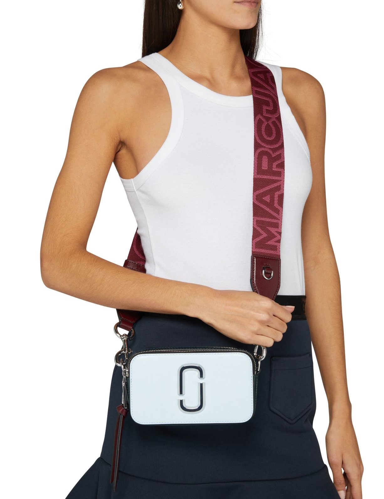 Túi đeo chéo nữ Marc Jacobs màu xanh The Snapshot Crossbody Bag Cloud Blue Multi 2S3HCR500H03 13