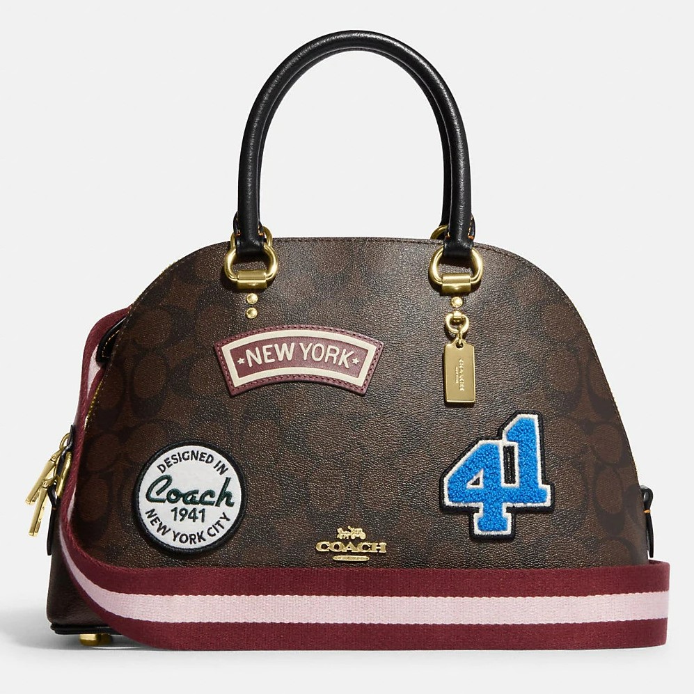 TÚI ĐEO CHÉO COACH HẾN NỮ KATY SATCHEL IN SIGNATURE CANVAS WITH SKI PATCHES 1