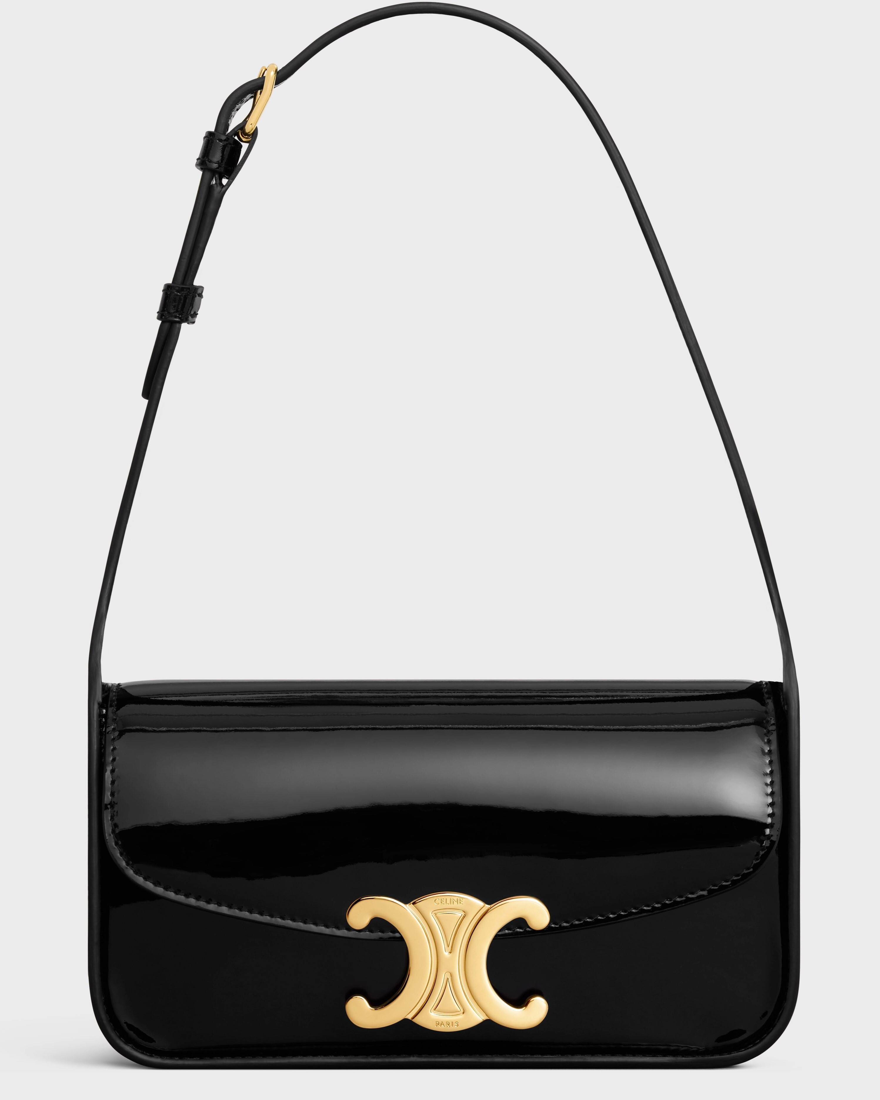 Túi kẹp nách Celine Shoulder Bag Terence In Patent Calfskin Black 1