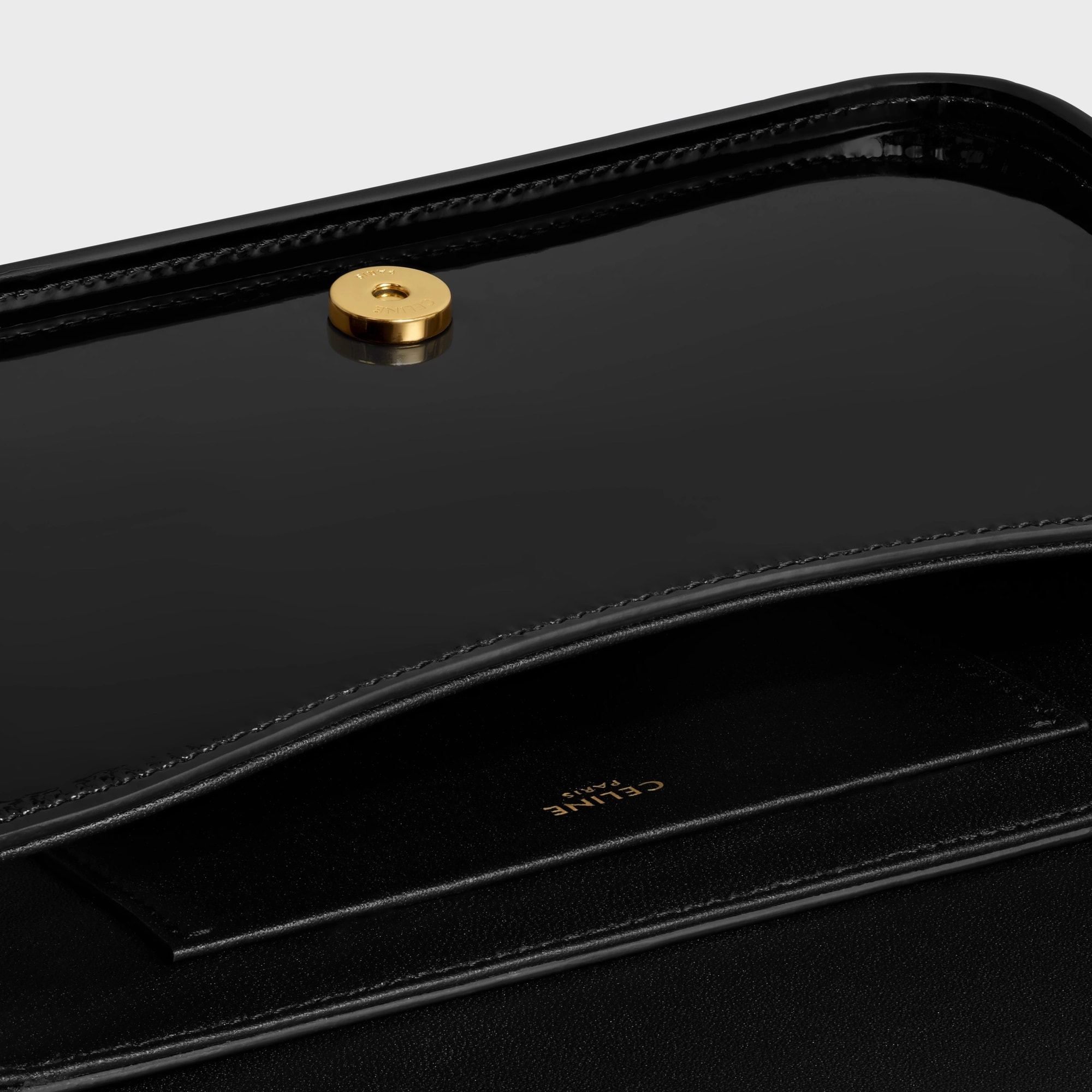 Túi kẹp nách Celine Shoulder Bag Terence In Patent Calfskin Black 4