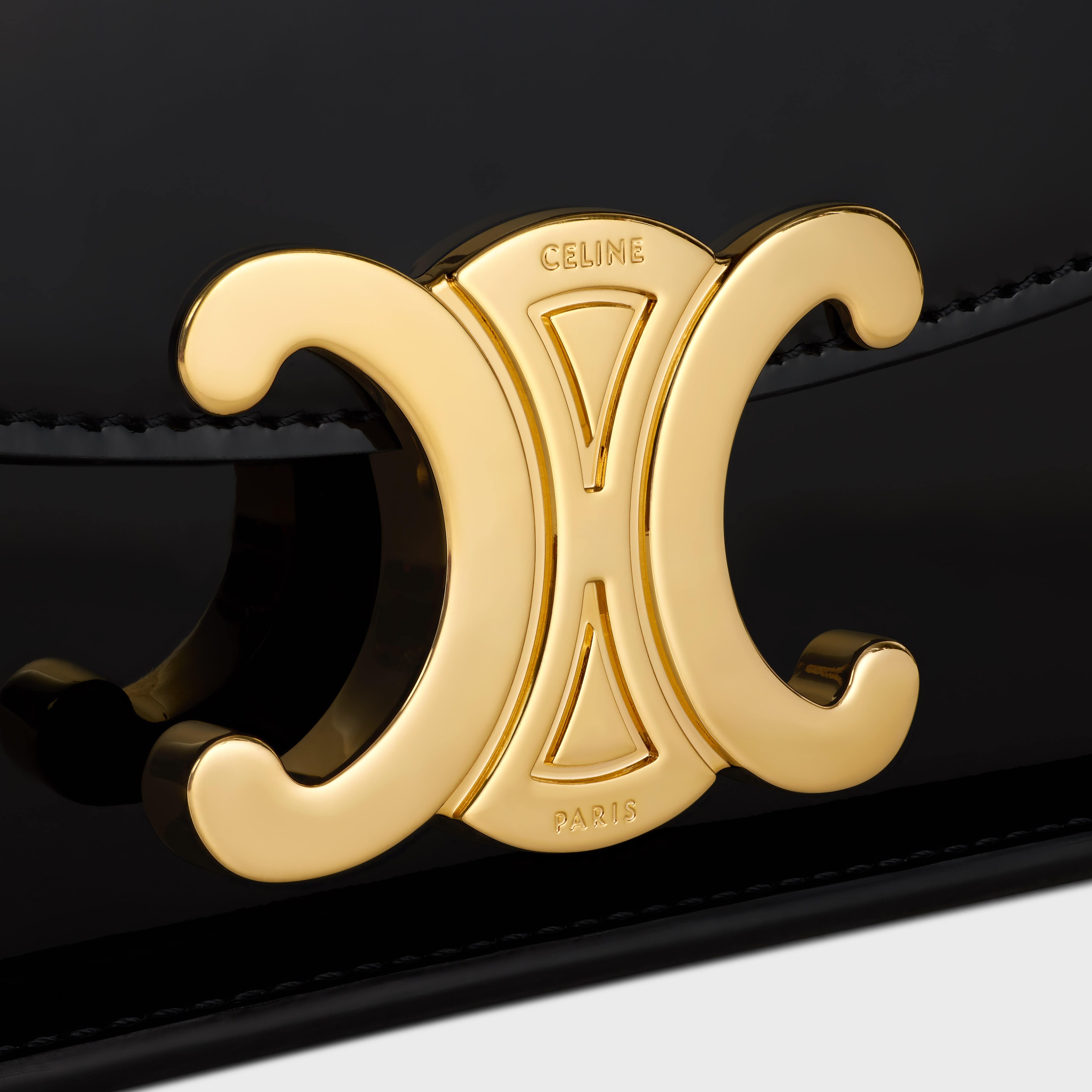 Túi kẹp nách Celine Shoulder Bag Terence In Patent Calfskin Black 5
