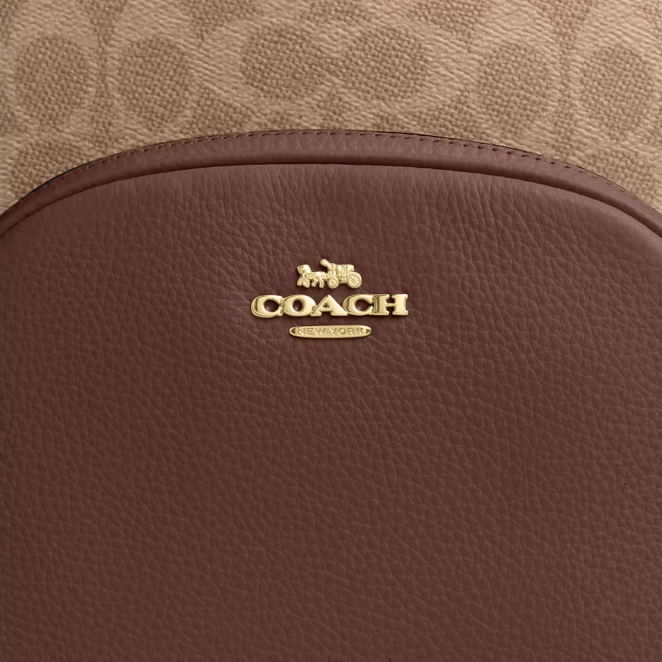 Ba lô Coach Court Backpack In Signature Canvas Tan Brown CZ176 4