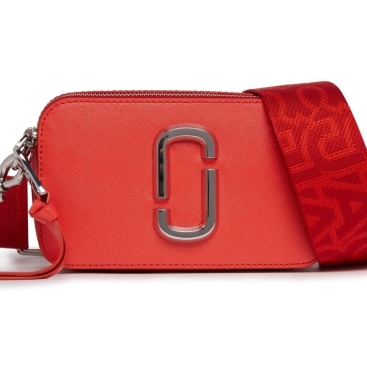 Túi đeo chéo Marc Jacobs màu đỏ cam The Bi-Color Snapshot Crossbody Bag In Electric Orange Multi