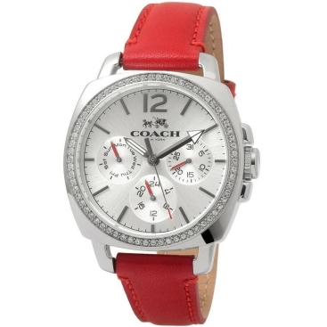 Đồng hồ nữ dây da Coach Women 14502171 Boyfriend Round Red Leather Strap Watch