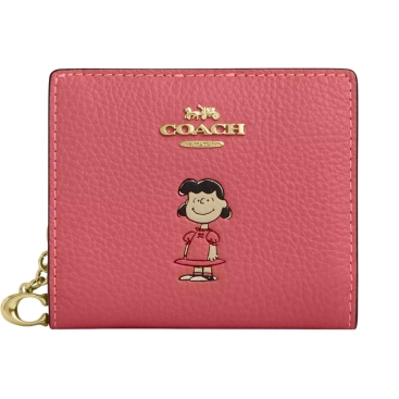 Ví cầm tay Coach X Peanuts Snap Wallet With Lucy Bright Coral Multi CBN89