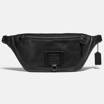 Túi đeo bao tử Nam Coach Rivington Black Leather Belt Bag F37951