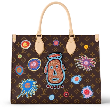 Túi xách nữ Tote LV Louis Vuitton OnTheGo Monogram Canvas MM With Faces Print And Embroidery