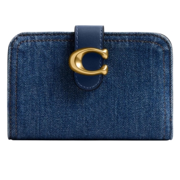 Ví nữ Coach Tabby Wallet Denim and Refined Calf Leather Deep Blue
