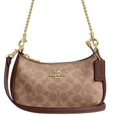 Túi đeo chéo Coach Teri Mini Crossbody Bag In Signature Canvas Brown CW323