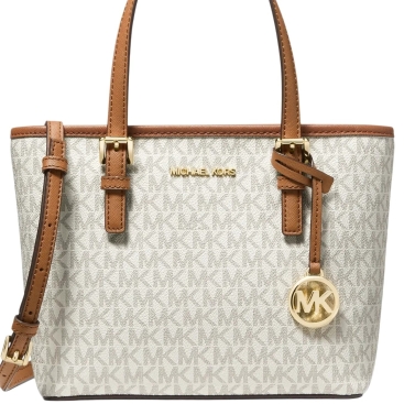 Túi xách nữ Michael Kors Jet Set Travel Extra-Small Logo Top-Zip Tote Bag Vanilla 35T9GTVT0B