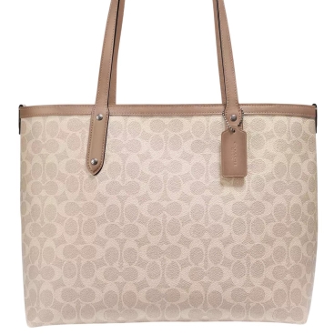 Túi xách Coach Central Tote With Zip In Signature Canvas Sand Taupe 69422