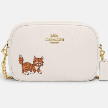 Túi đeo chéo nữ họa tiết chú mèo vàng Coach Jamie Camera Bag With Dancing Kitten