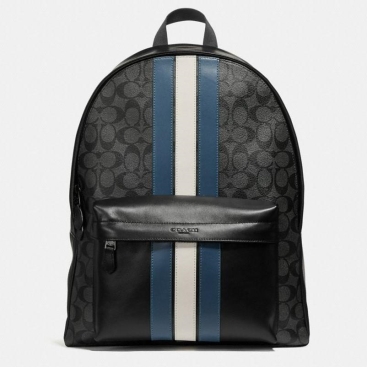 Ba lô Coach Charles Backpack In Signature Canvas With Varsity Stripe