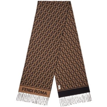 Khăn choàng Fendi FF Scarf Brown Wool and Cashmere Scarf