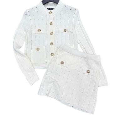 Combo áo tay dài váy ngắn Balmain