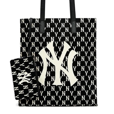 Túi unisex MLB NY Monogram Tote Bag New York Yankees Black 3AORL011N-50BKS