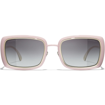 Mắt kính Chanel Rectangle Sunglasses Metal Pale Pink 9576B