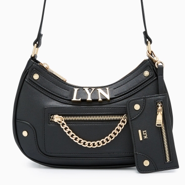 Túi đeo chéo nữ LYN Black Chella M Shoulder Bag