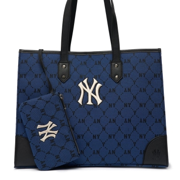 Túi xách MLB NY Mono Diamond Jacquard Tote Bag New York Yankees D.Blue 3AORL021N-50BLD
