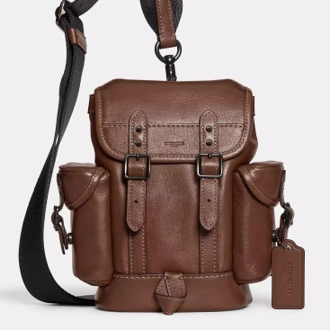 Balo màu nâu Coach mini Hitch Backpack 13 Sport Calf Leather CE505