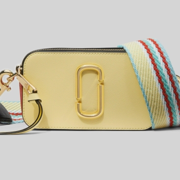 Túi xách nữ Marc Jacobs màu vàng chính hãng The Snapshot Pastel Yellow Multi Leather Crossbody Bag