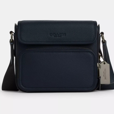 Túi đeo chéo Coach Nam Sullivan Flap Crossbody In Midnight Navy Refined Pebble Leather And Smooth Calf Leather CN729