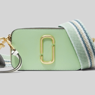 Túi đeo vai nữ Marc Jacobs màu xanh chính hãng The Snapshot Leather Camera Bag In New Mint Multi
